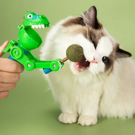 Dinosaur Robot Cat Teaser Stick Toy