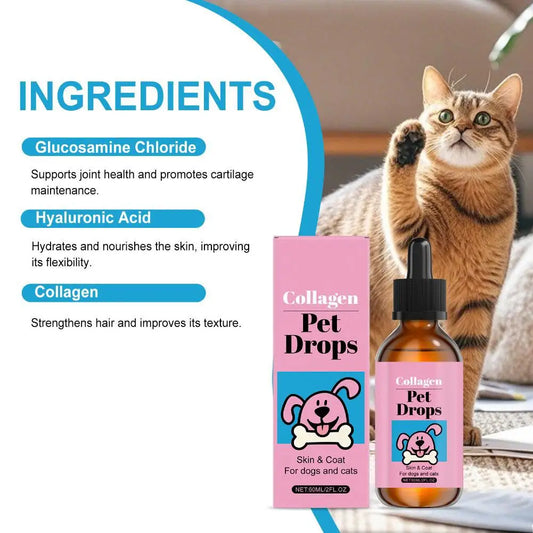 Pet Collagen Liquid Drops 60ml – Skin & Coat Support