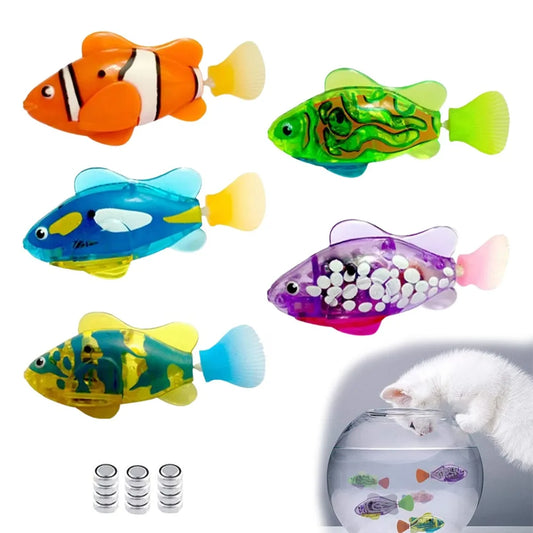 LED Inductive Swimming Robot Fish Cat Toy