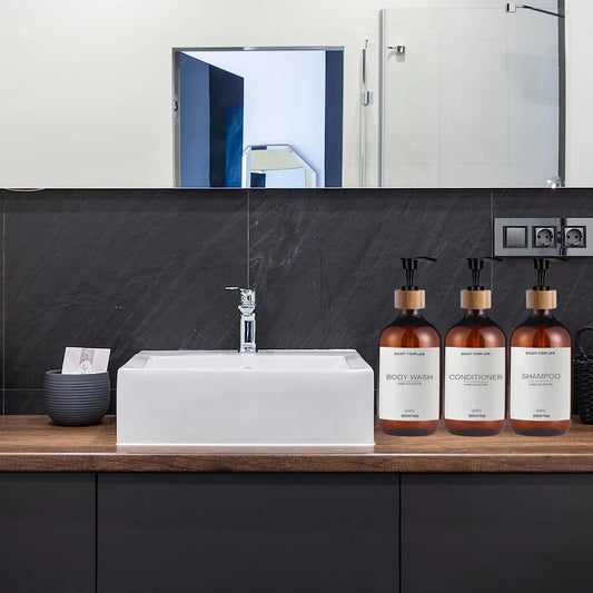 500ml Shampoo & Conditioner Pump Bottles – 3 Pack