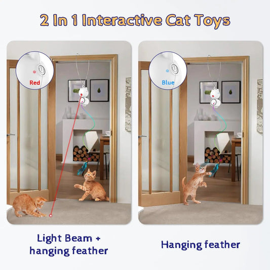 Automatic Feather & Laser Interactive Cat Toy